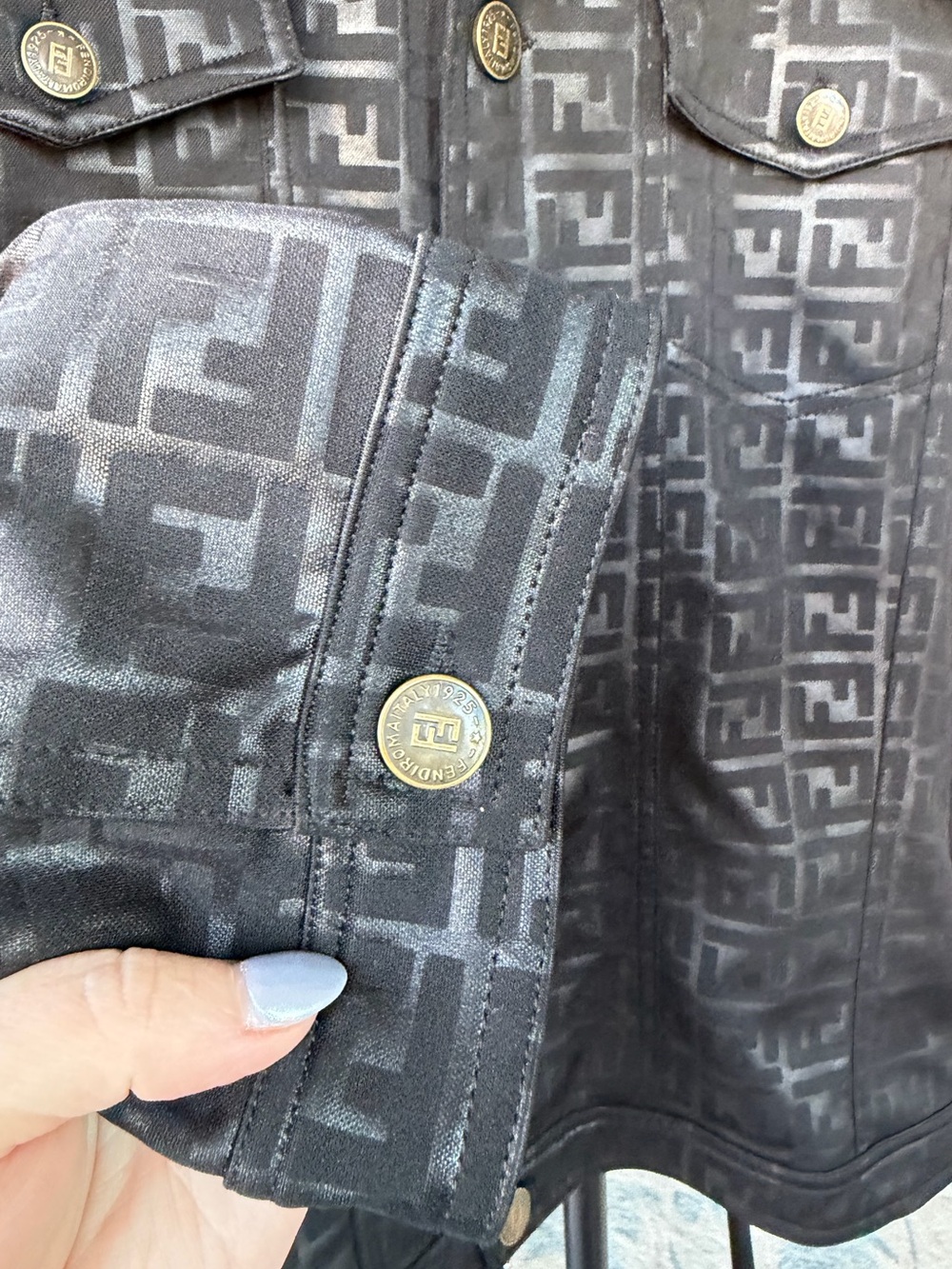 FENDI Roma Black Zucca Print Jacket - Picture 5 of 7